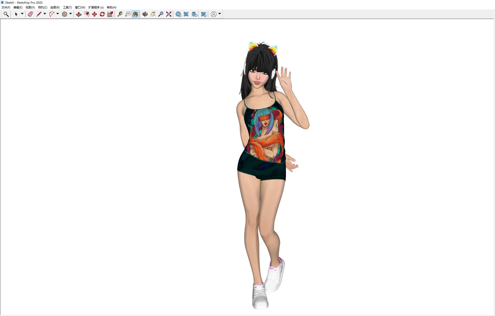 3D A Lovely Girl With A Greet Model - TurboSquid 2201703