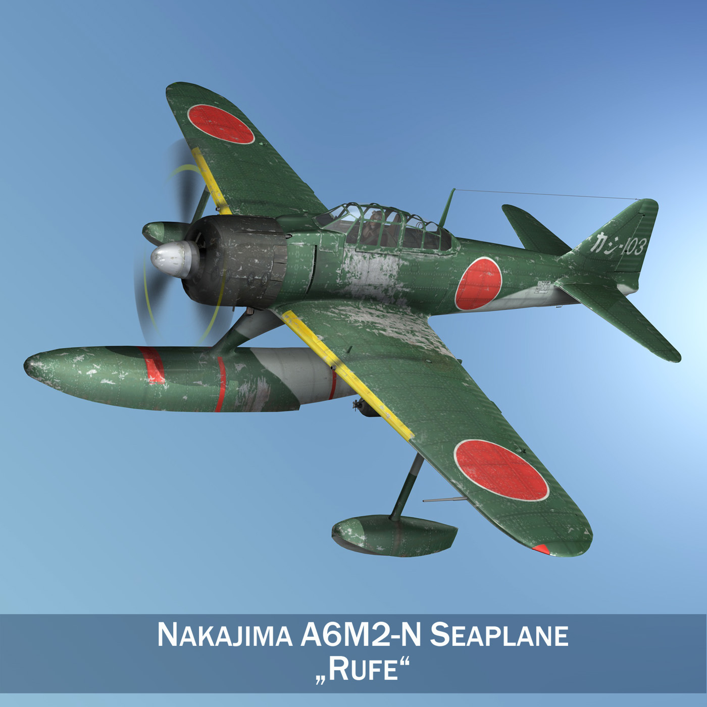 3ds Max Nakajima A6m2-n Rufe