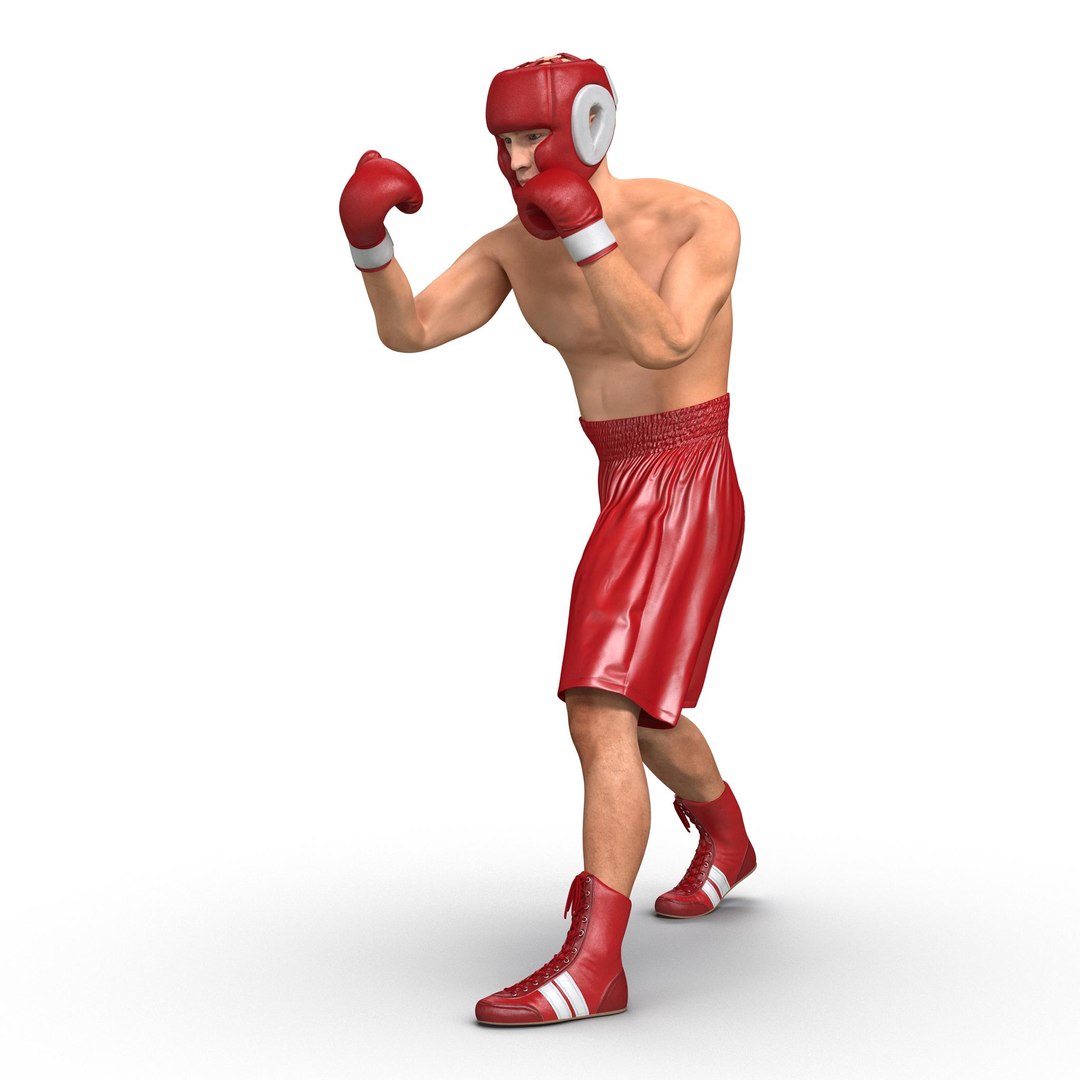 3d model boxer man rigged