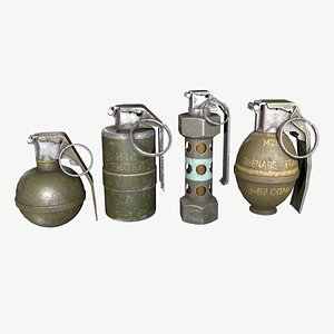 low-poly grenades 3D model
