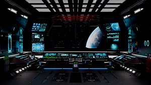 3D Space Ship Control Cockpit