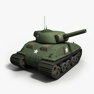 Cartoon Tank_Sherman - Rigged