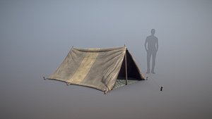 3D Military Tent WWII TwoSleeping open vr2