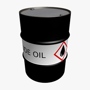 3D Metal barrel - Oil - Full