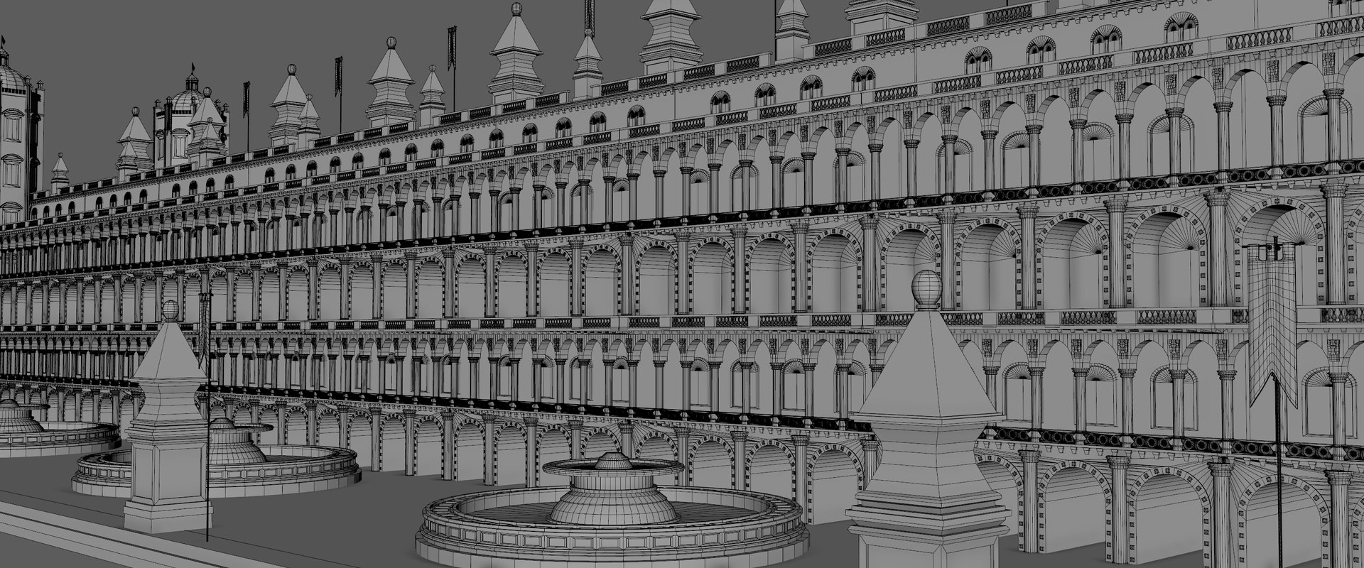 3D Fantasy Ancient Long Building Model - TurboSquid 2261209