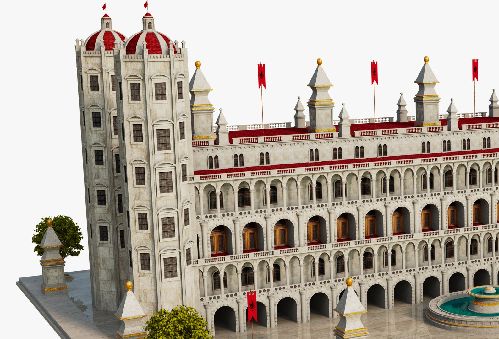 3D Fantasy Ancient Long Building Model - TurboSquid 2261209