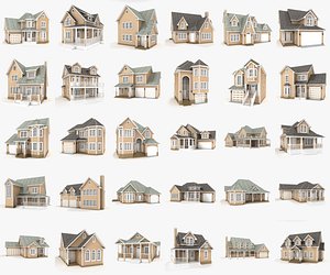 hi-poly cottages mega pack 3D model