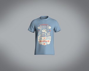 3D Mens Basic T-shirt with graphic print cliff edge design