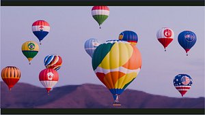 Hot Air Blloon Pack 3D model