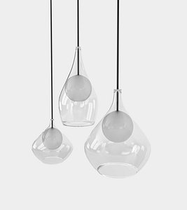 3D glass pendant light