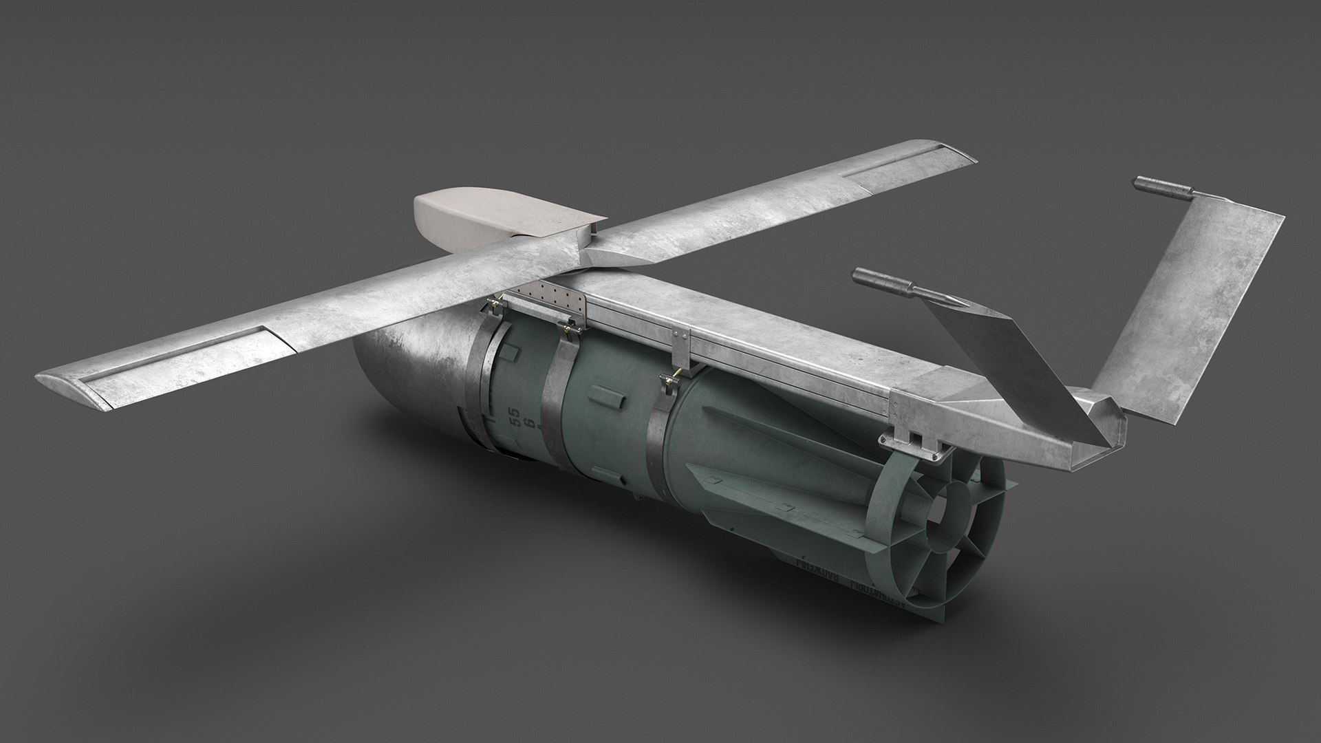 Russian FAB 3000 Air Bomb with UMPK model https://p.turbosquid.com/ts-thumb/eR/0xl35I/eu/russianfab3000airbombwithumpkvray3dmodel008/jpg/1714104934/1920x1080/fit_q87/40703945c85468034640b8559a7170965f3ed4a4/russianfab3000airbombwithumpkvray3dmodel008.jpg