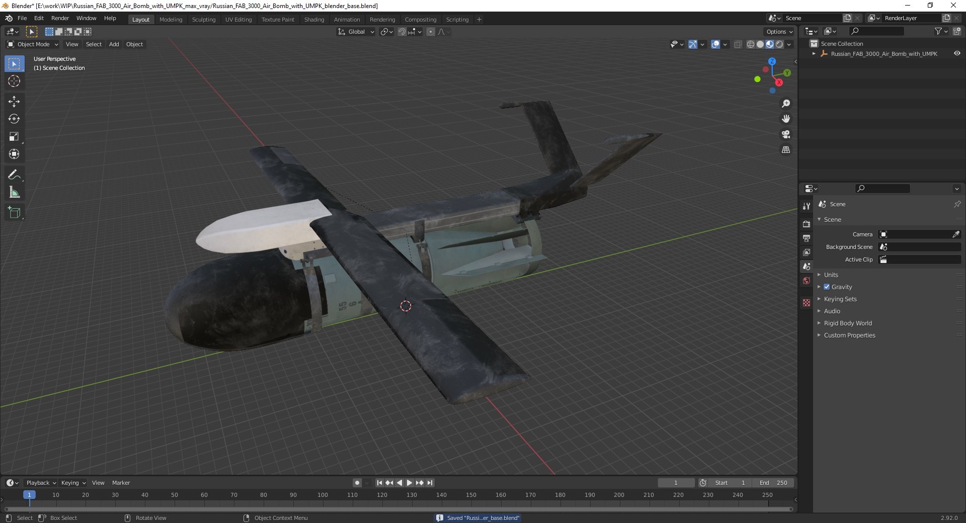 Russian FAB 3000 Air Bomb with UMPK model https://p.turbosquid.com/ts-thumb/eR/0xl35I/uU/russianfab3000airbombwithumpkvray3dmodel041/jpg/1714105032/1920x1080/fit_q87/c0a0264a7dfa30a72a60df30e40b9433dbccdb27/russianfab3000airbombwithumpkvray3dmodel041.jpg