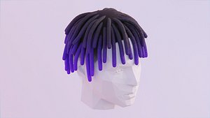 3D model King Von Medium Braided Dreads - Partly Bleached VR / AR /  low-poly