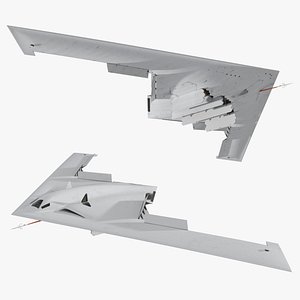 3D Low Observable Strategic Aircraft Old White Rigged for Cinema 4D