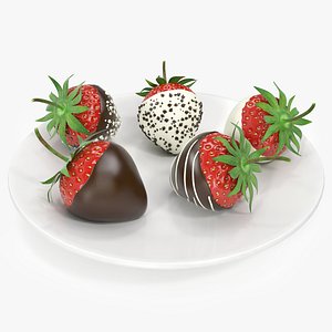 Realistic strawberry chocolate covered