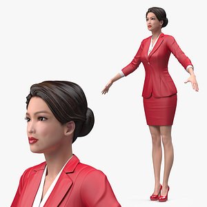 Asian Business Woman T Pose