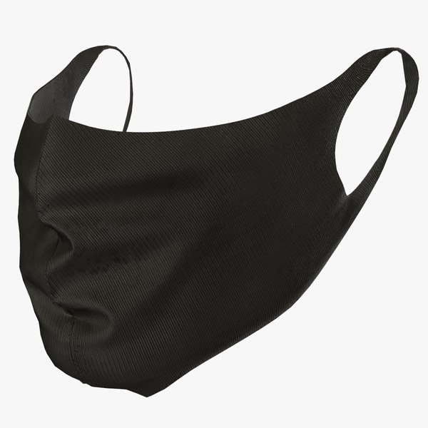 3D worn black face mask