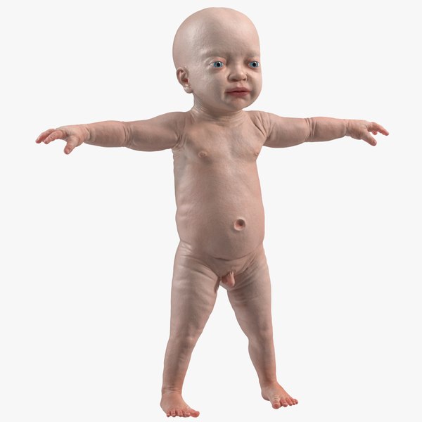 3D model Baby Boy at 8 Month Rigged for Cinema 4D