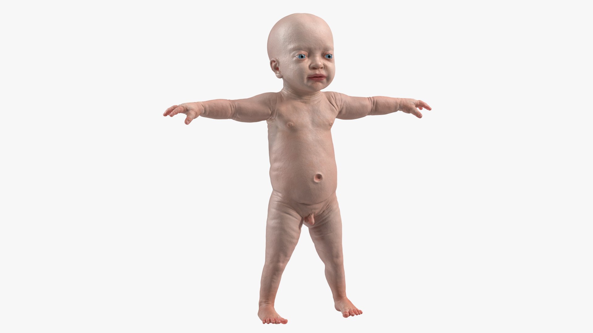 Baby Boy at 8 Month Rigged for Cinema 4D 3D model preview