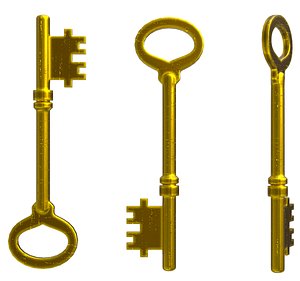 3D Old Key PBR 02 model