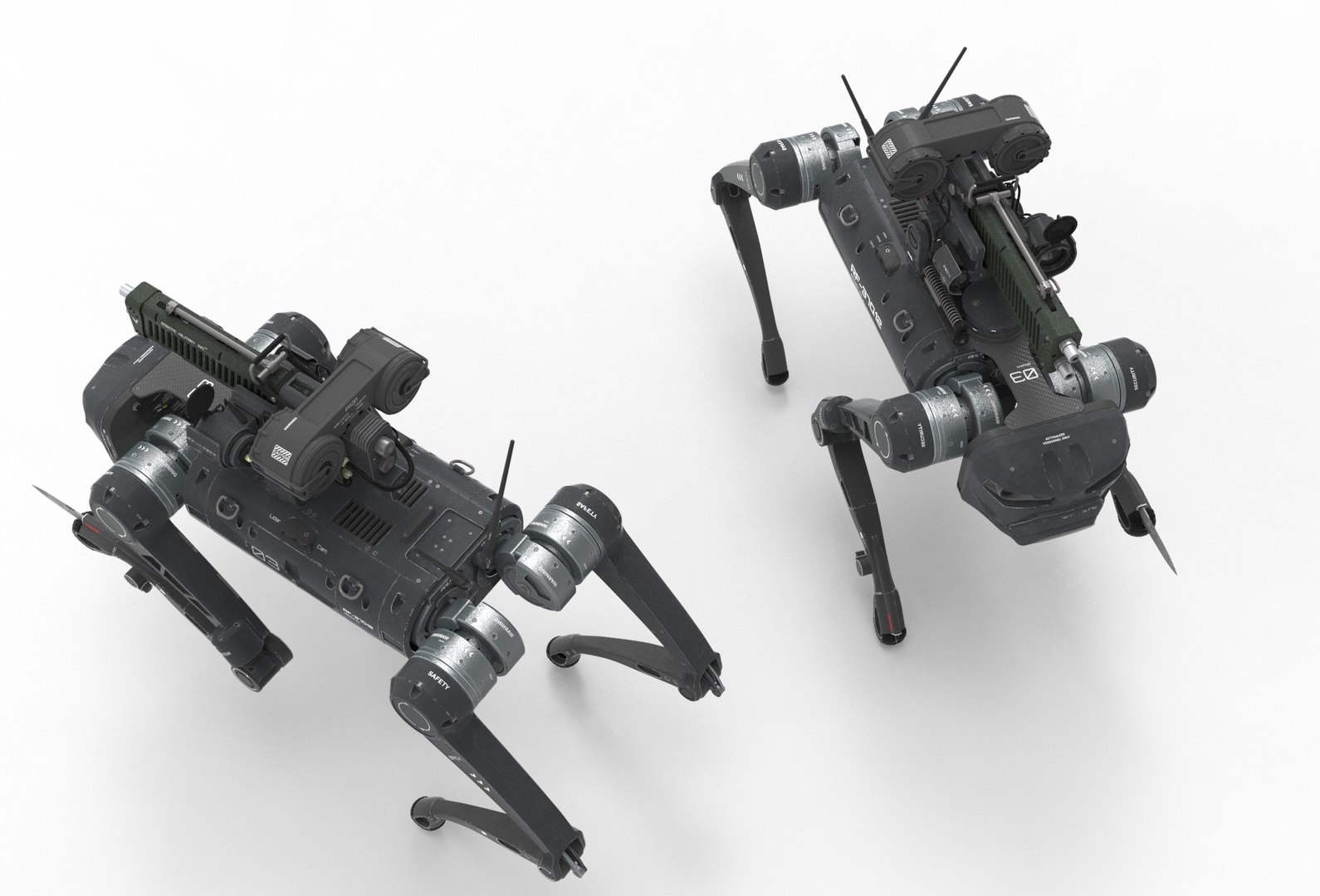 Military Robot Dog with a gun model https://p.turbosquid.com/ts-thumb/eR/Q8WcmF/J1/gun_dog.42/jpg/1755633830/1920x1080/fit_q87/9df883489e80cee3328020eeabb84a4bca4a54ab/gun_dog.42.jpg