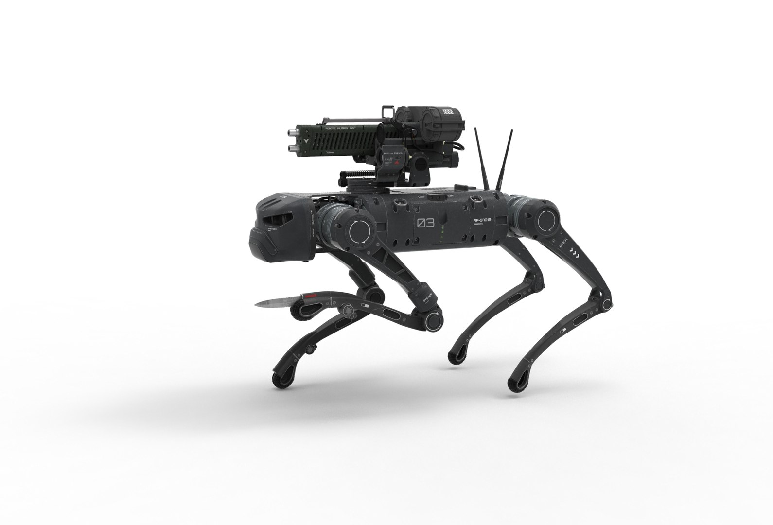 Military Robot Dog with a gun model https://p.turbosquid.com/ts-thumb/eR/Q8WcmF/N3/gun_dog.48/jpg/1755633833/1920x1080/fit_q87/4d4d3beac42e320e03f1302b3062ae451a11b396/gun_dog.48.jpg