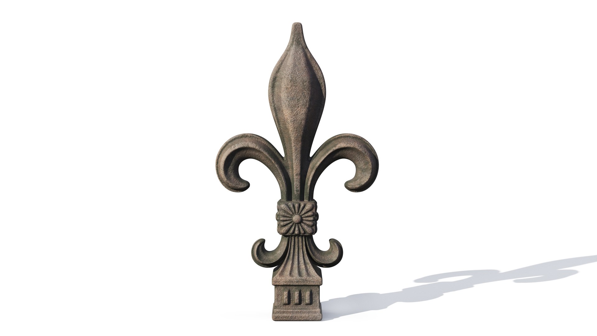 Aged Heraldic Lily Tip 3D model preview