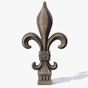 Aged Heraldic Lily Tip 3D model