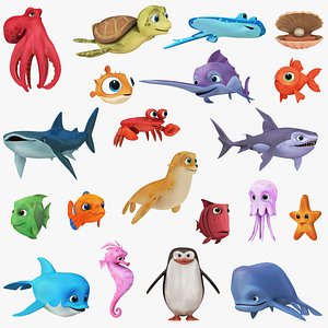 3D Cartoon Sea Creature 20 in 1 Collection