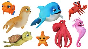 Cartoon Sea Creature 20 in 1 Collection