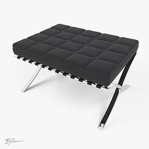 3d ottoman barcelona chair mies van