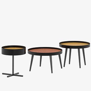 3D Terrazo Prism Table Set model