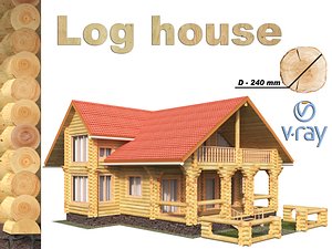 3D wonderful log house model