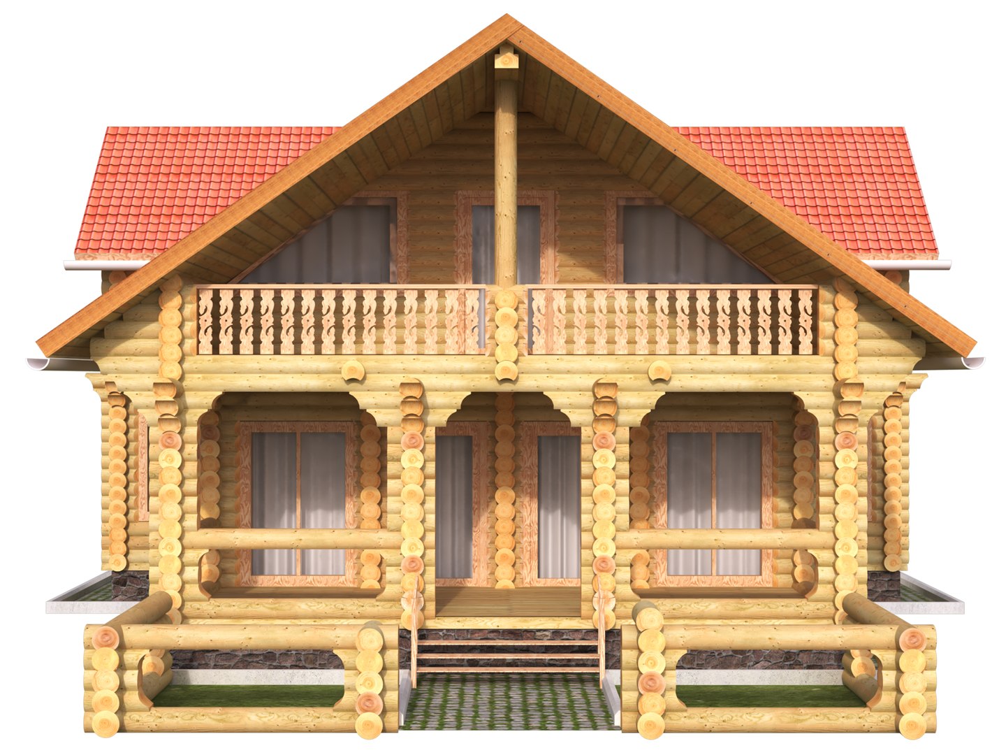 3D wonderful log house model - TurboSquid 1708783