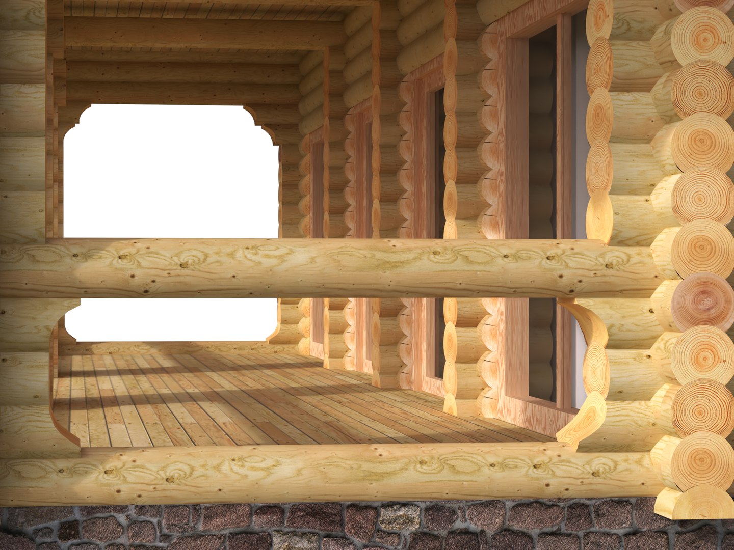 3D wonderful log house model - TurboSquid 1708783