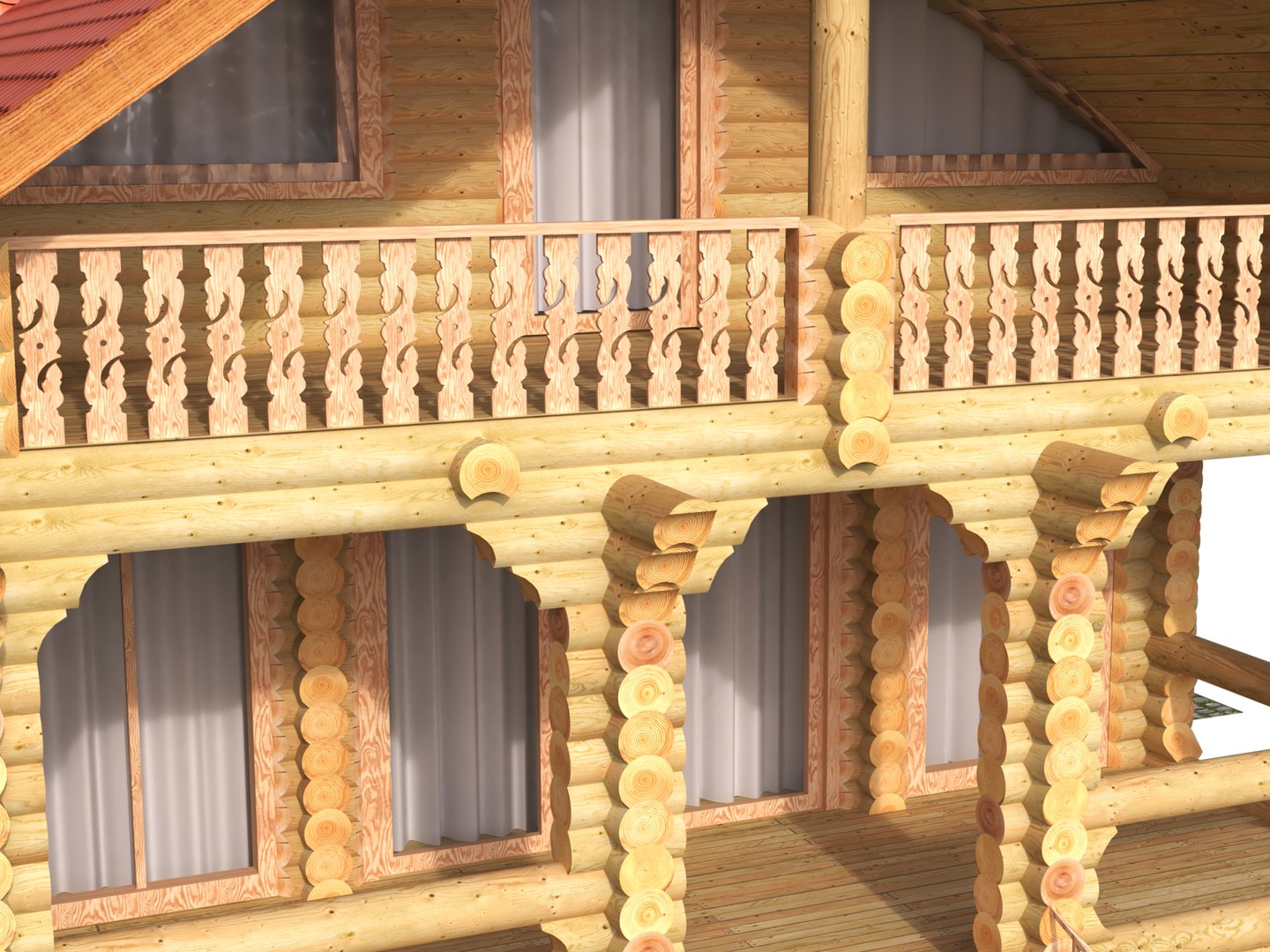 3D wonderful log house model - TurboSquid 1708783
