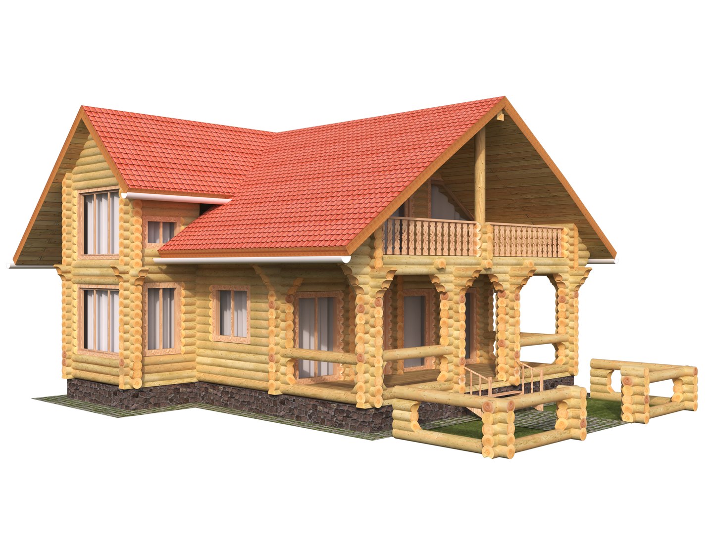 3D wonderful log house model - TurboSquid 1708783