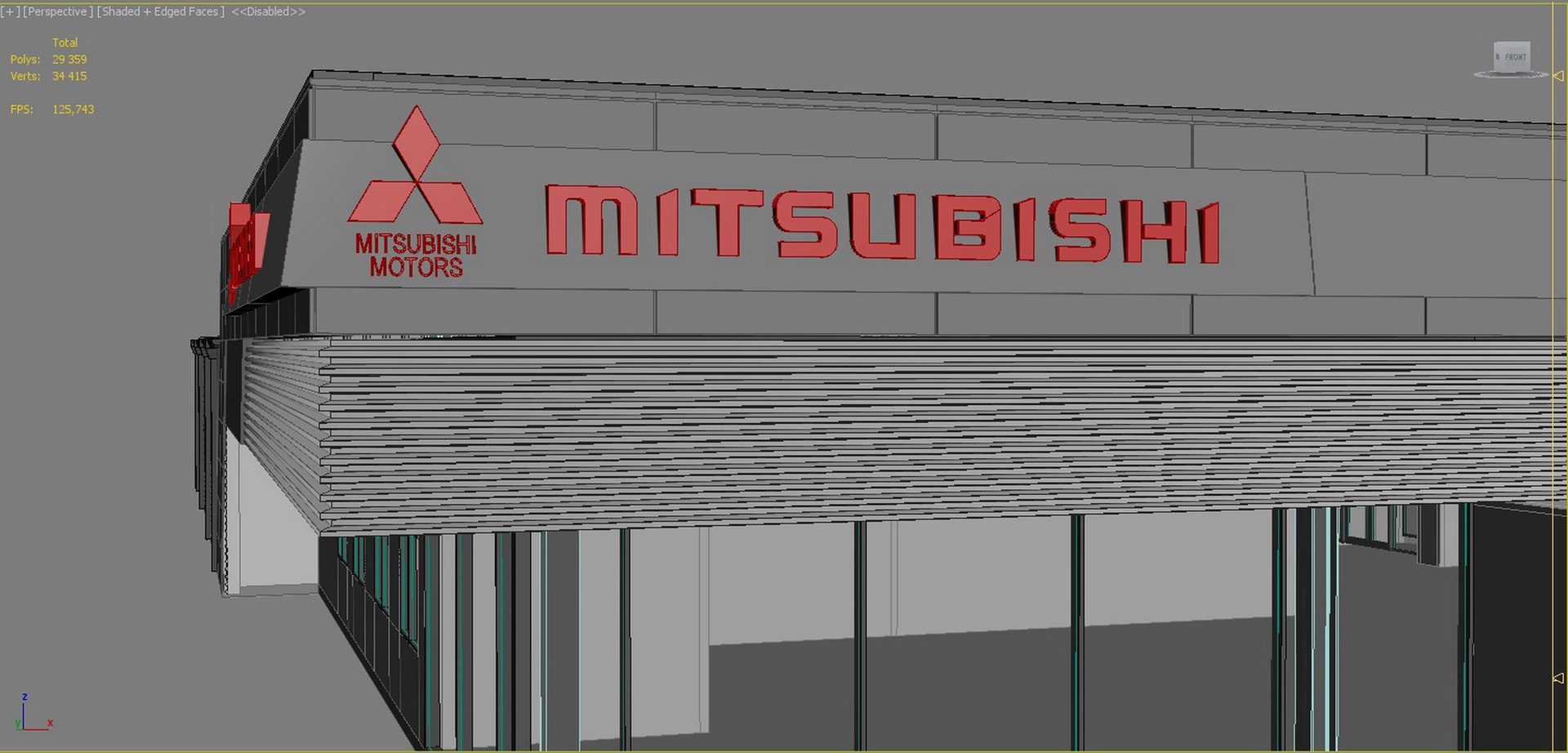 3D Mitsubishi Service Building- Without Textures - TurboSquid 2096512