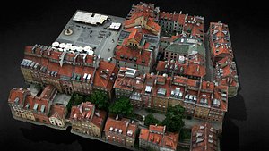 old town buildings drone air photogrammetry