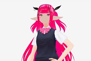 3D model game ready Low Poly Anime Character Girl v31