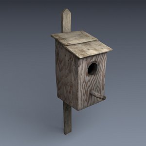 3d old bird house model