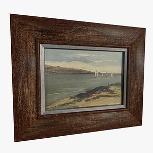 3D model old beach oil painting