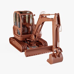 compact excavator 3D model