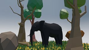 Elephnat low poly 3D model