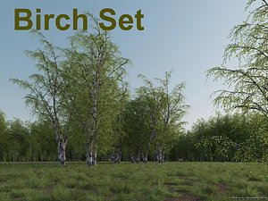 3d ash tree set
