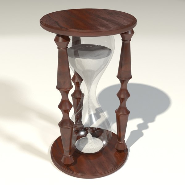 3d hourglass wood white model
