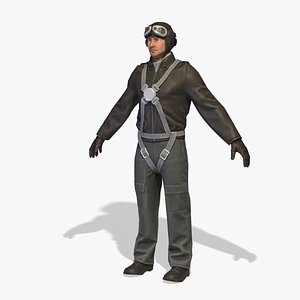 Real-Time Rigged USSR Pilot PBR