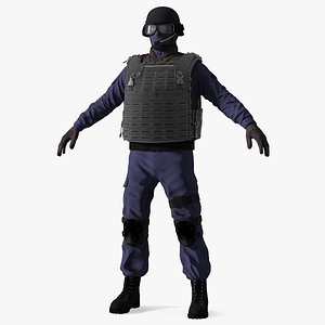 Police Officer Wearing Bulletproof Vest