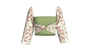 Girls Printed Criss Cross Top 3D model