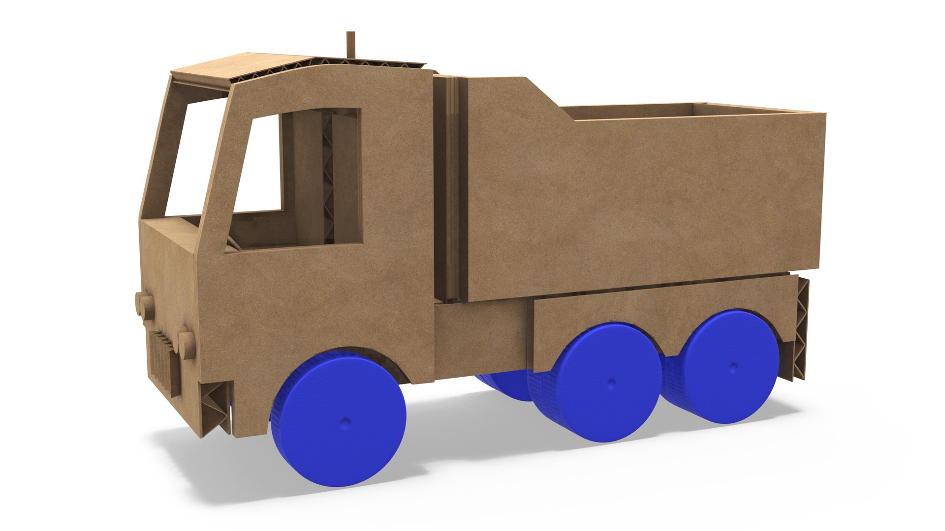 Cardboard Toy Dump Truck 3D model preview